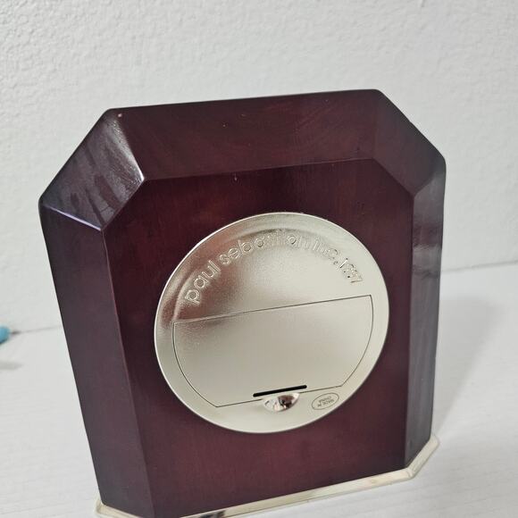 Copied - Paul Sebastian Dark Red Wooden Desk/Mantel/Shelf Quartz Clock 1997 - Picture 3 of 7